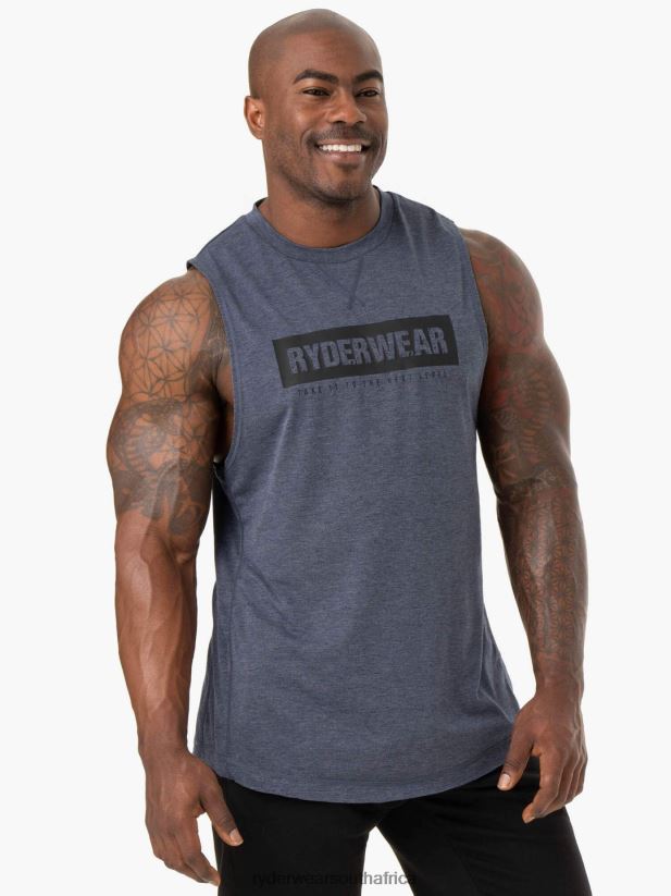 Men Ryderwear Iron Baller Tank 2RT8VD1348 Navy Marl Clothing