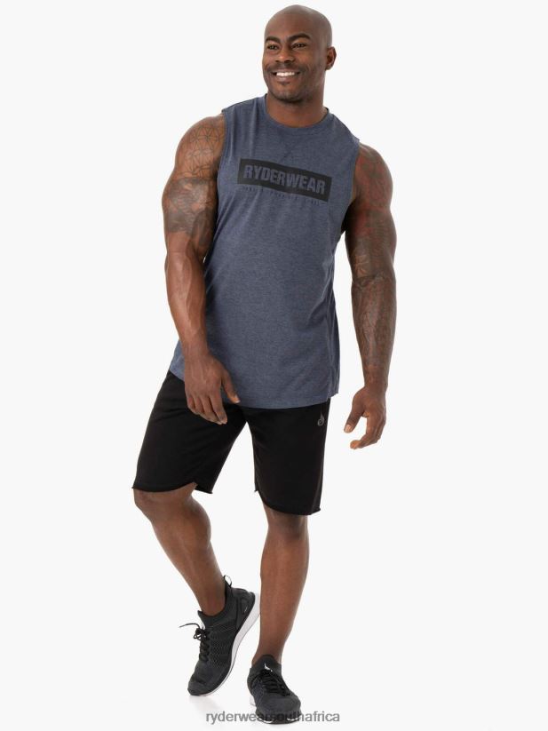 Men Ryderwear Iron Baller Tank 2RT8VD1348 Navy Marl Clothing