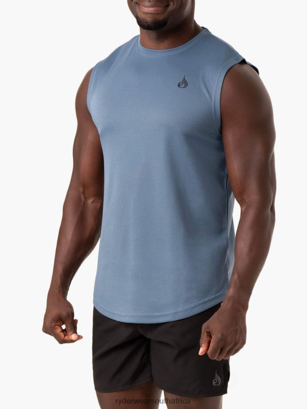 Men Ryderwear Reflex Mesh Baller Tank 2RT8VD1342 Blue Clothing