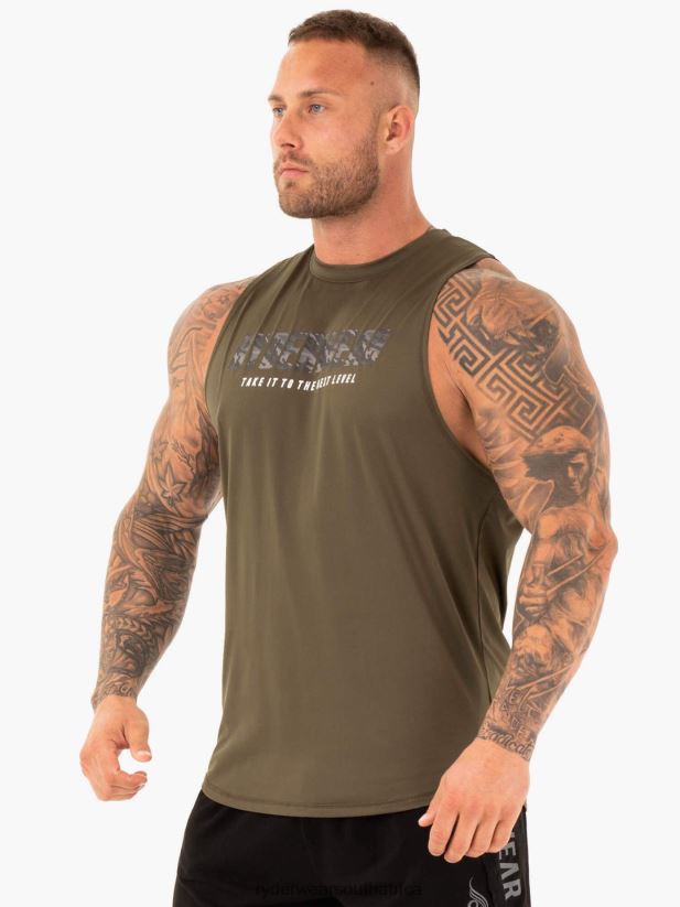 Men Ryderwear Strength Baller Tank 2RT8VD1359 Khaki Clothing