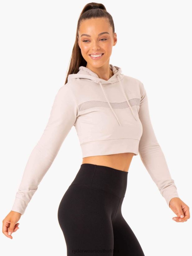 Women Ryderwear Hybrid Fitted Hoodie 2RT8VD991 Ivory Clothing