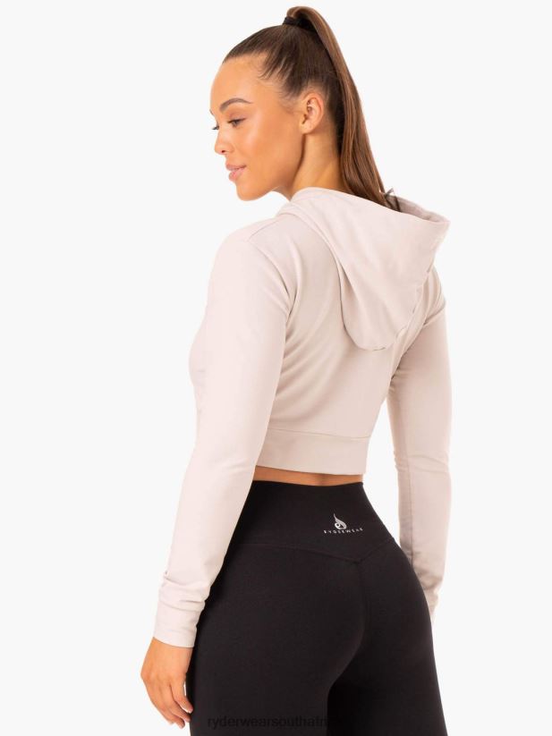 Women Ryderwear Hybrid Fitted Hoodie 2RT8VD991 Ivory Clothing