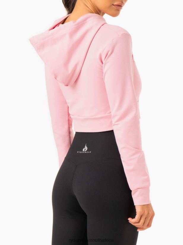 Women Ryderwear Hybrid Fitted Hoodie 2RT8VD994 Pink Clothing