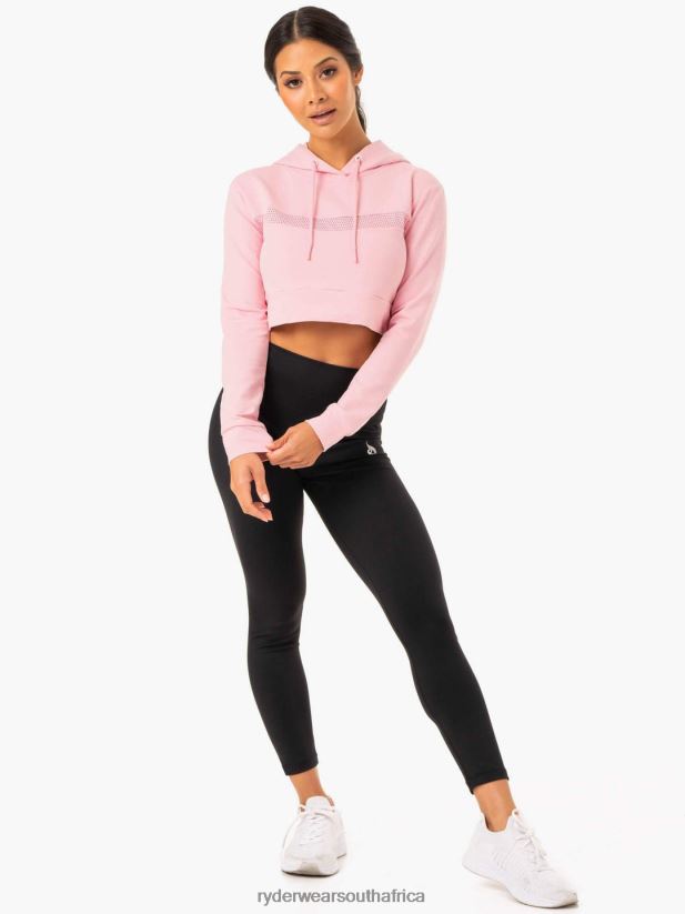 Women Ryderwear Hybrid Fitted Hoodie 2RT8VD994 Pink Clothing