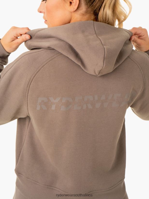 Women Ryderwear Sideline Hoodie 2RT8VD872 Taupe Clothing