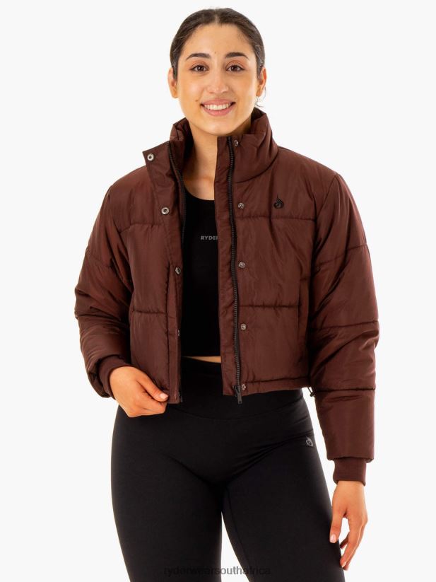 Women Ryderwear Apex Puffer Jacket 2RT8VD909 Chocolate Clothing