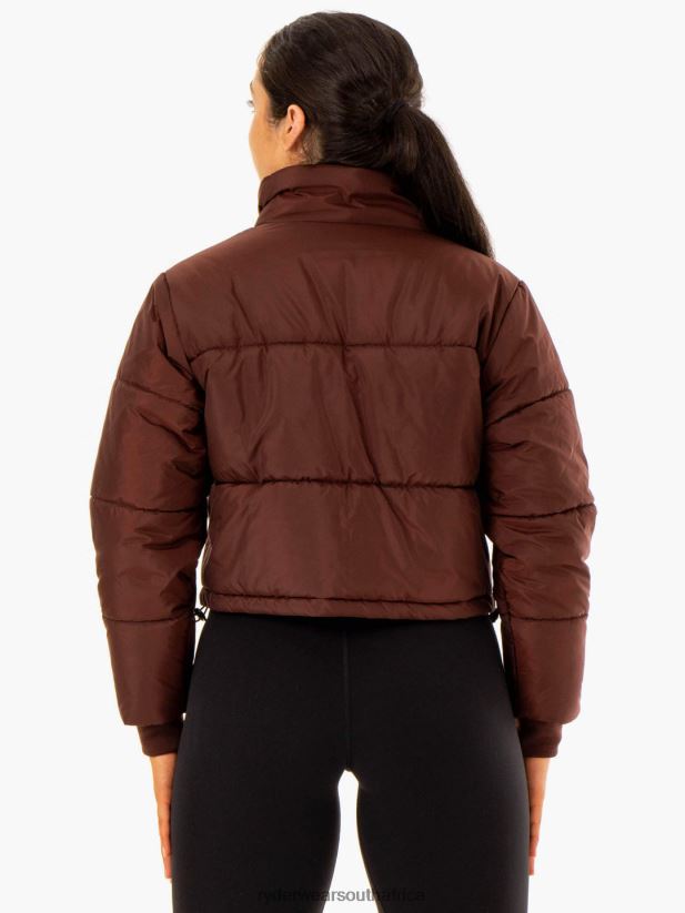 Women Ryderwear Apex Puffer Jacket 2RT8VD909 Chocolate Clothing