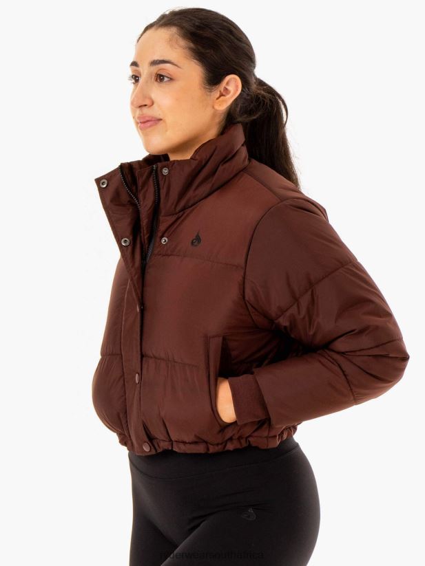 Women Ryderwear Apex Puffer Jacket 2RT8VD909 Chocolate Clothing