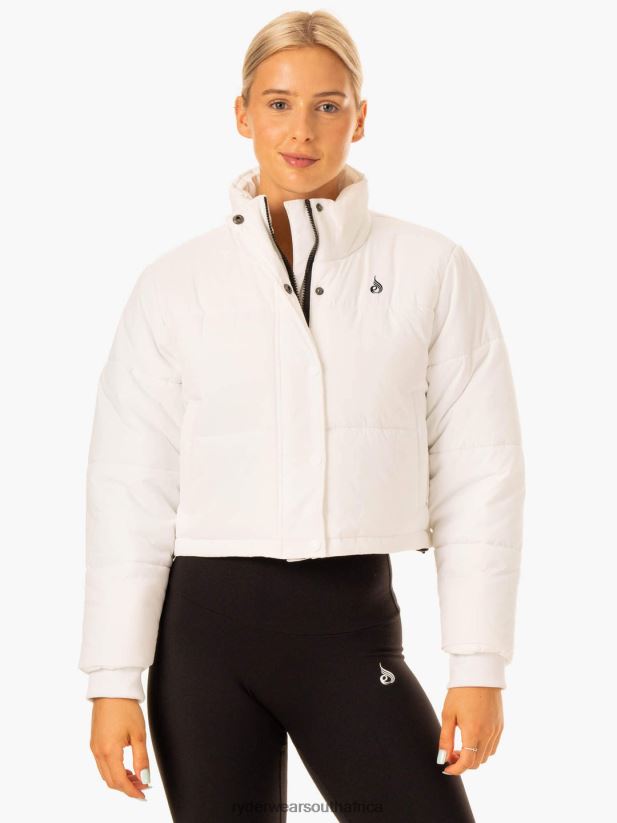 Women Ryderwear Apex Puffer Jacket 2RT8VD910 White Clothing