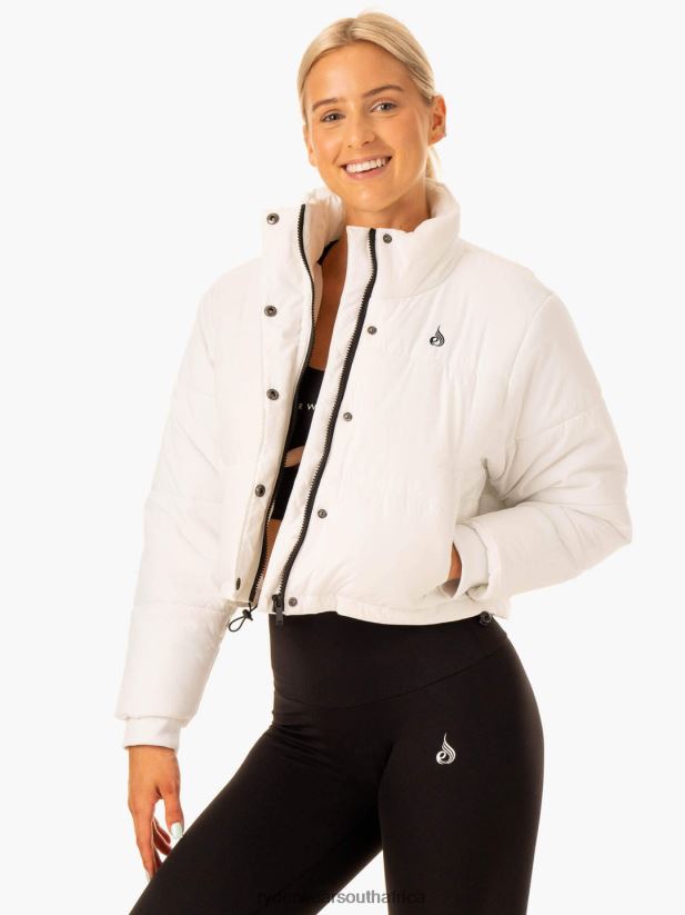 Women Ryderwear Apex Puffer Jacket 2RT8VD910 White Clothing