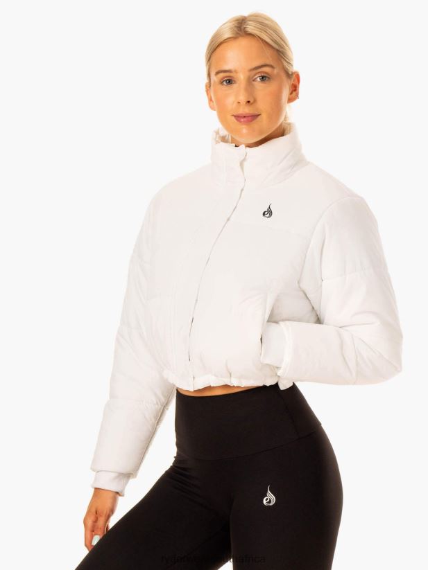 Women Ryderwear Apex Puffer Jacket 2RT8VD910 White Clothing