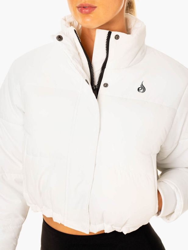 Women Ryderwear Apex Puffer Jacket 2RT8VD910 White Clothing