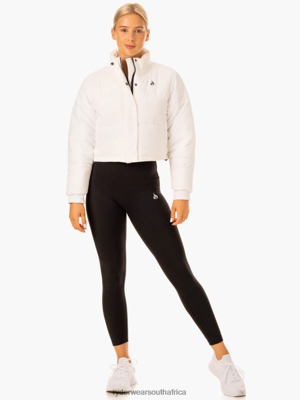 Women Ryderwear Apex Puffer Jacket 2RT8VD910 White Clothing