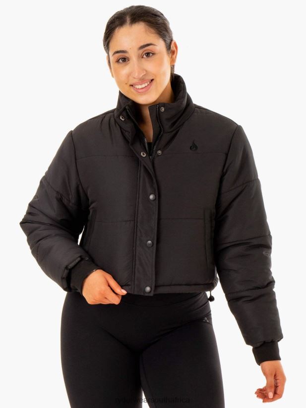 Women Ryderwear Apex Puffer Jacket 2RT8VD911 Black Clothing