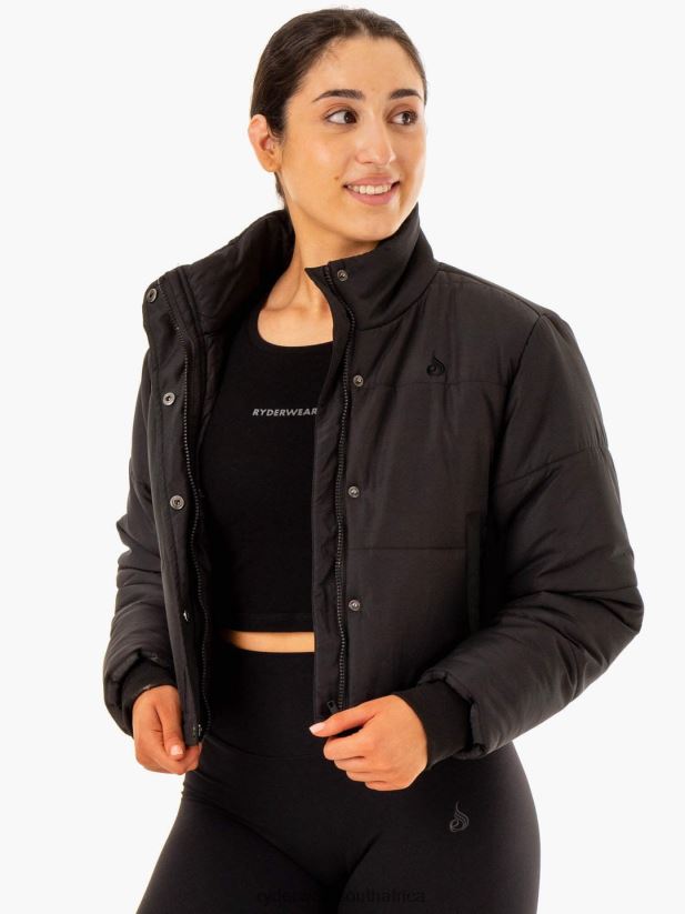 Women Ryderwear Apex Puffer Jacket 2RT8VD911 Black Clothing