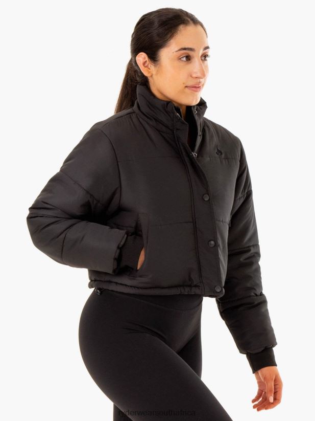 Women Ryderwear Apex Puffer Jacket 2RT8VD911 Black Clothing