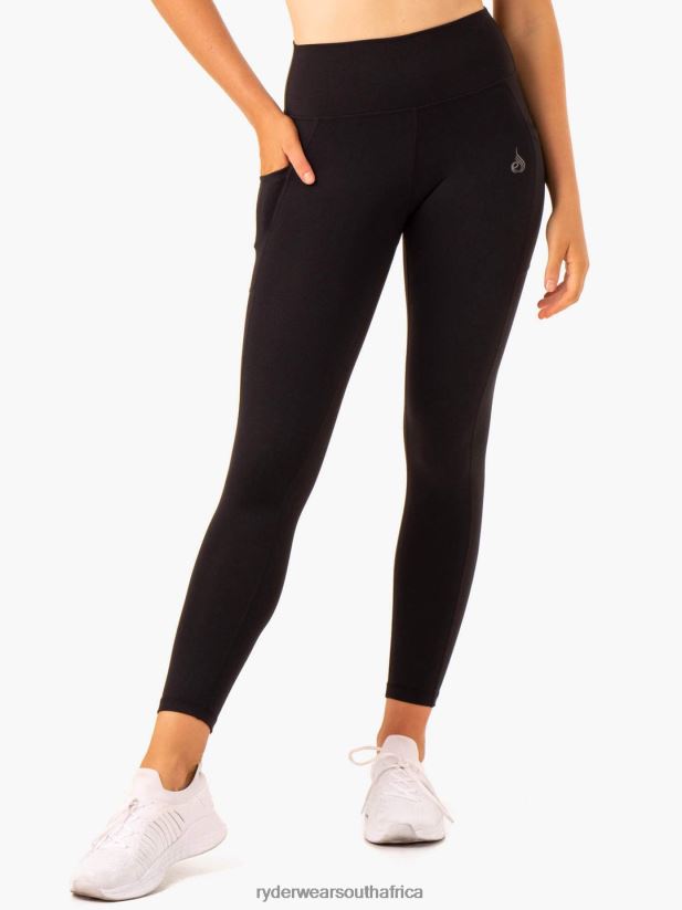 Women Ryderwear Action High Waisted Pocket Leggings 2RT8VD148 Black Clothing