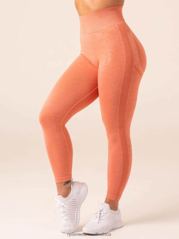 Women Ryderwear Evolve Seamless Leggings 2RT8VD14 Orange Marl Clothing