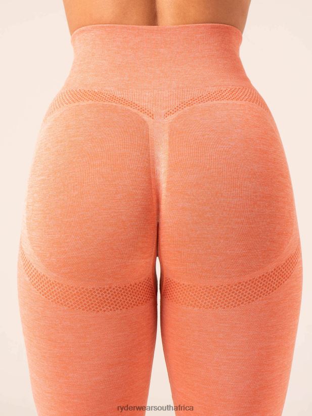 Women Ryderwear Evolve Seamless Leggings 2RT8VD14 Orange Marl Clothing