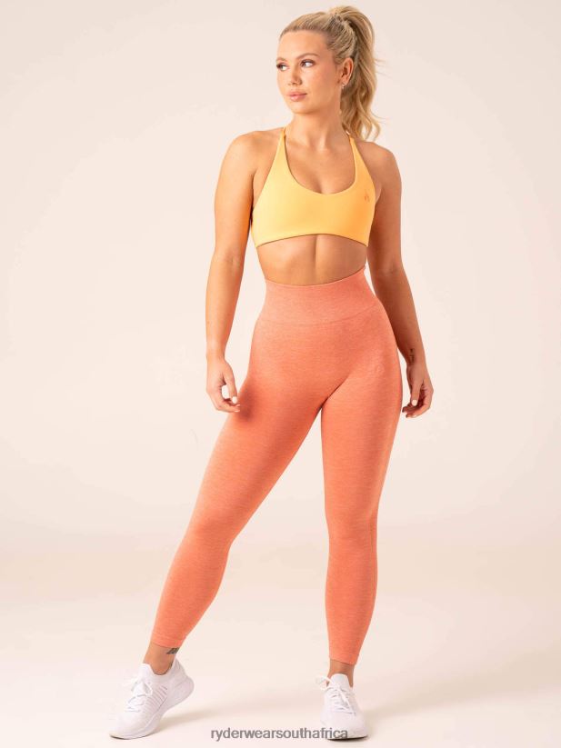 Women Ryderwear Evolve Seamless Leggings 2RT8VD14 Orange Marl Clothing