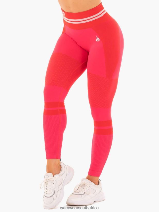 Women Ryderwear Freestyle Seamless High Waisted Leggings 2RT8VD181 Red Clothing