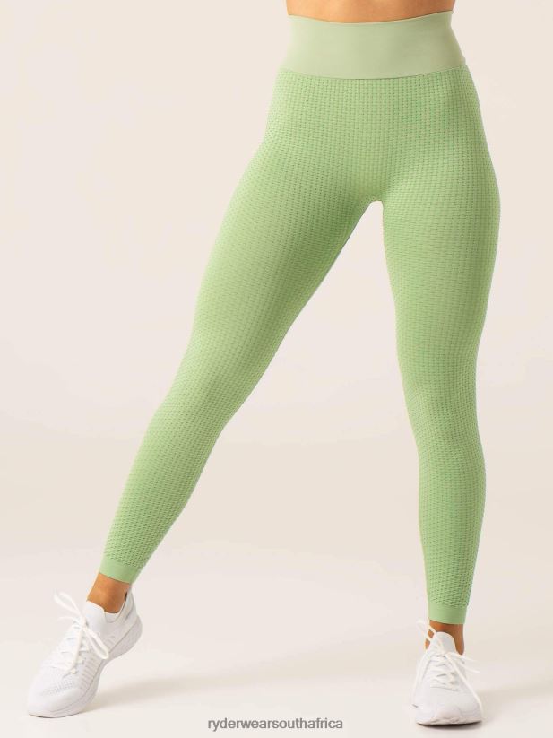 Women Ryderwear Honeycomb Scrunch Seamless Leggings 2RT8VD52 Sage Clothing