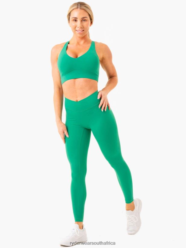 Women Ryderwear Nkd Cross Over Leggings 2RT8VD65 Green Clothing