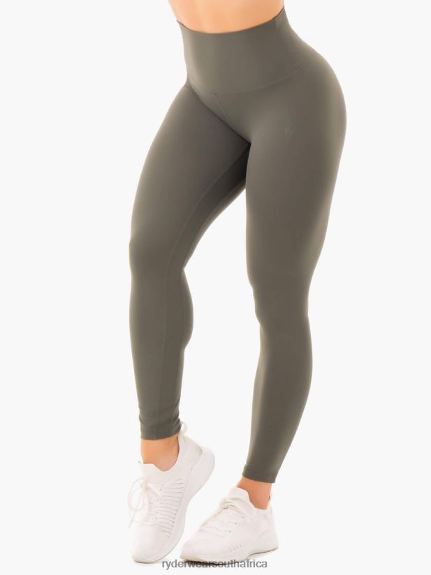 Women Ryderwear Nkd High Waisted Leggings 2RT8VD168 Khaki Clothing