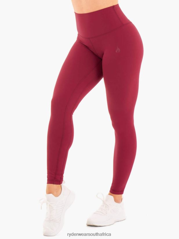 Women Ryderwear Nkd High Waisted Leggings 2RT8VD173 Berry Red Clothing