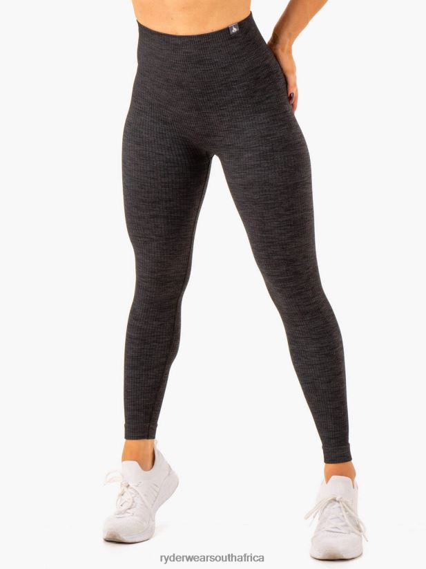 Women Ryderwear Rib Seamless Leggings 2RT8VD107 Black Marl Clothing