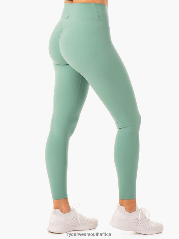 Women Ryderwear Serene Cross Over Scrunch Leggings 2RT8VD86 Green Clothing