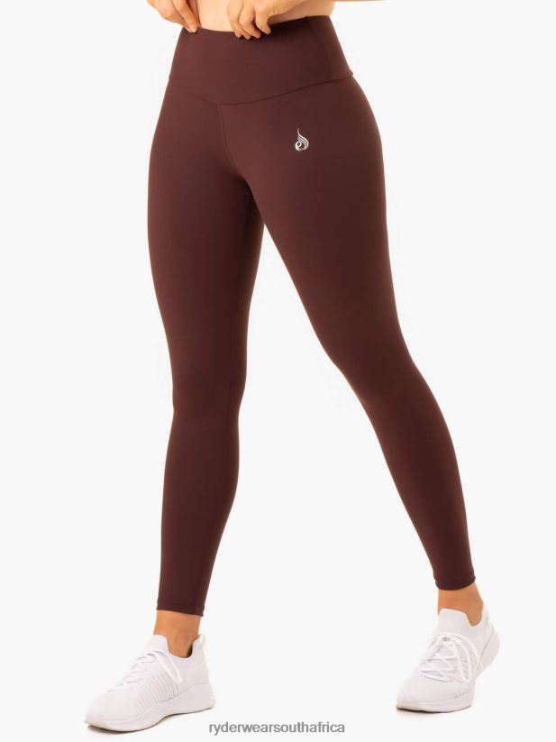 Women Ryderwear Staples Scrunch Bum Leggings 2RT8VD156 Chocolate Clothing