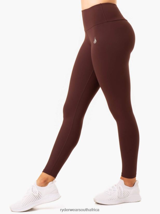 Women Ryderwear Staples Scrunch Bum Leggings 2RT8VD156 Chocolate Clothing