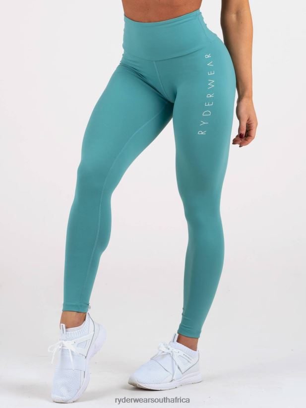 Women Ryderwear Staples Scrunch Bum Leggings 2RT8VD176 Teal Clothing