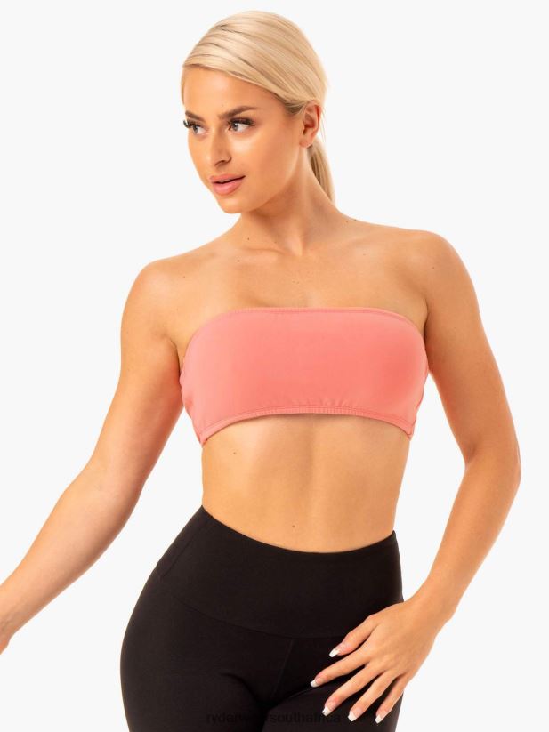 Women Ryderwear Bandeau Sports Bra 2RT8VD400 Pink Clothing