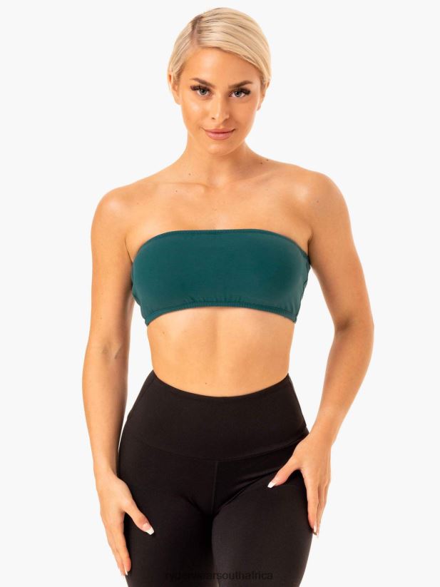 Women Ryderwear Bandeau Sports Bra 2RT8VD401 Teal Clothing