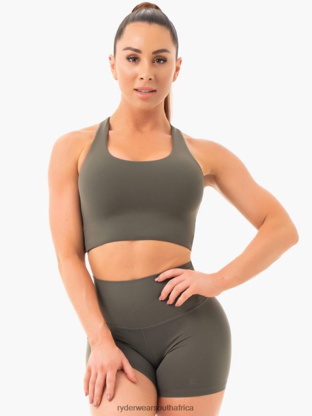 Women Ryderwear Nkd Sports Bra 2RT8VD456 Khaki Clothing