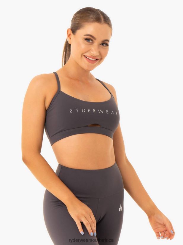 Women Ryderwear Staples Sports Bra 2RT8VD432 Charcoal Clothing