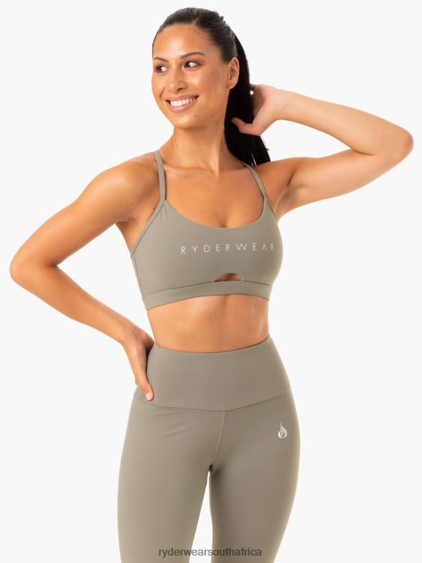 Women Ryderwear Staples Sports Bra 2RT8VD433 Khaki Clothing