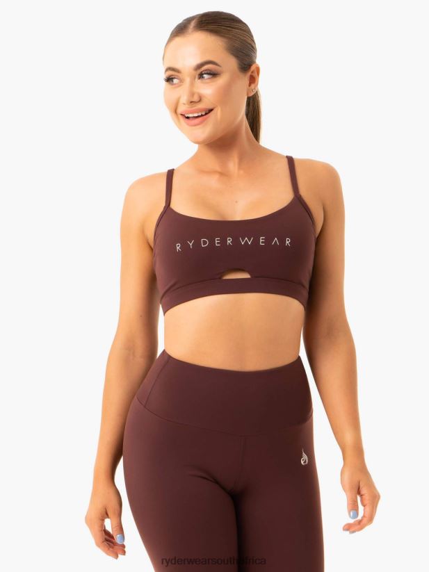 Women Ryderwear Staples Sports Bra 2RT8VD434 Chocolate Clothing