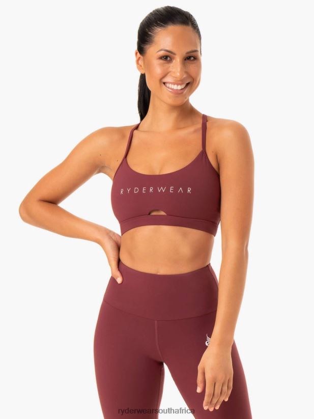 Women Ryderwear Staples Sports Bra 2RT8VD435 Burgundy Clothing