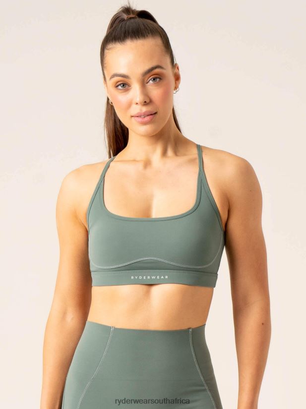 Women Ryderwear Stride Sports Bra 2RT8VD229 Sage Clothing