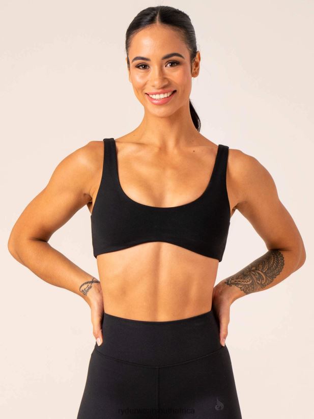 Women Ryderwear Unstoppable Lounge Bra 2RT8VD250 Black Clothing