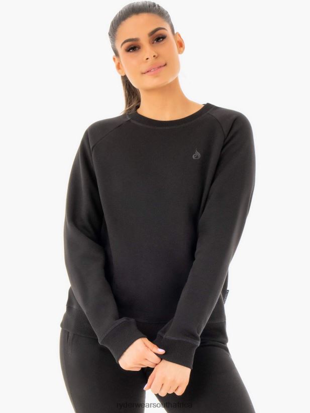 Women Ryderwear Adapt Boyfriend Sweater 2RT8VD1033 Black Clothing