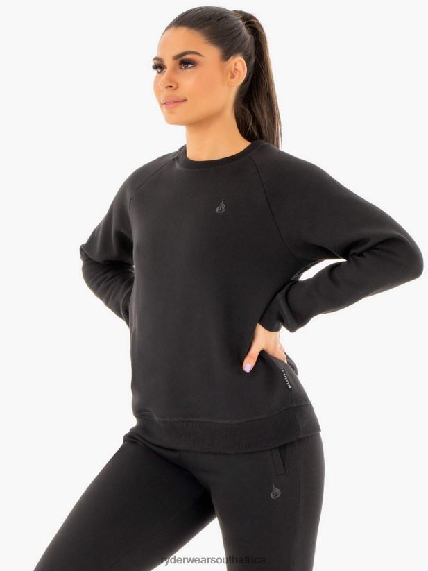 Women Ryderwear Adapt Boyfriend Sweater 2RT8VD1033 Black Clothing