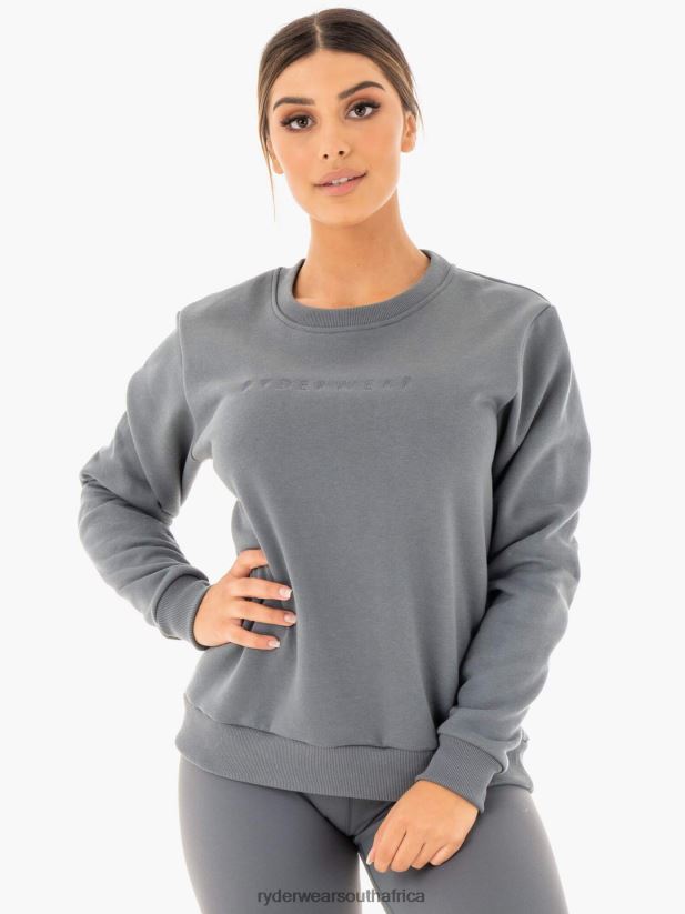 Women Ryderwear Motion Oversized Sweater 2RT8VD1074 Charcoal Clothing