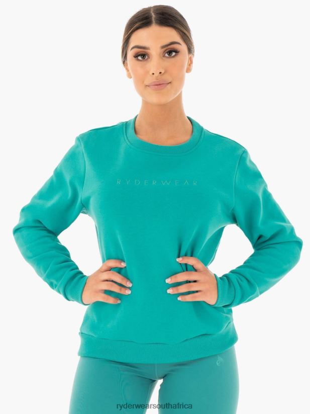 Women Ryderwear Motion Oversized Sweater 2RT8VD1075 Teal Clothing