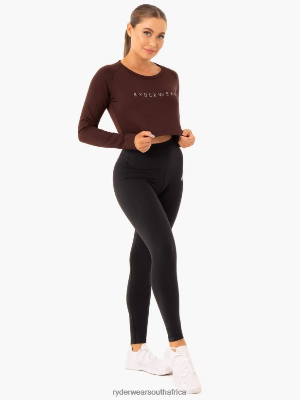 Women Ryderwear Staples Cropped Sweater 2RT8VD1020 Chocolate Clothing