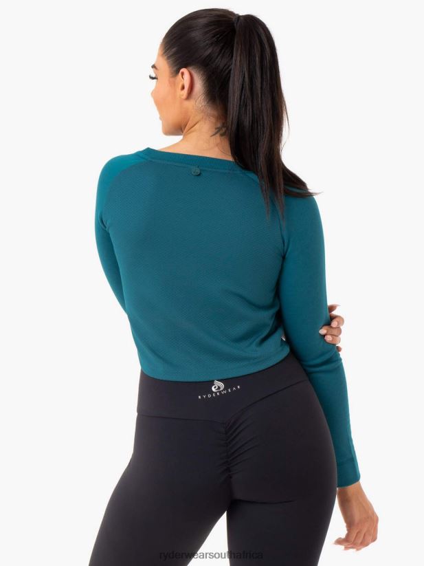 Women Ryderwear Staples Cropped Sweater 2RT8VD1023 Emerald Clothing