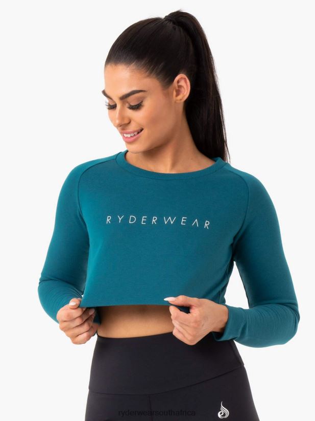 Women Ryderwear Staples Cropped Sweater 2RT8VD1023 Emerald Clothing